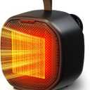 Electactic Portable Ceramic Space Heater w/Thermostat, 1500W Indoor Electric Space Heater Fan with Overheat and Tip-Over Protection, Heat Up 200 Square Feet for Office Room Dorm Use, Black