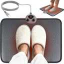 Foot Warmer, Heated Foot Mat Under Desk, 5 Temperature Settings & 7 Timer Settings, Auto Shut-Off & Fast Heating, Heated Foot Pad for Home & Office Use(Black Gray)