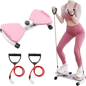 Waist Twister Machine with Resistance Bands - 300 lbs Weight Capacity, Non-Slip Twist Board, Noiseless Abdomen Twister for Belly Fat Loss, Home Gym Equipment for Women/Men