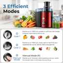 Juicer Machine, 800WCentrifugal Juicer for Whole Fruits and Vegetables,3 Inch Wide Feed Chute, Easy to Clean (red)