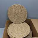 31 Packs 12 Inch Woven Placemats, 30cm Round Natural Rattan Tablemats, Water Hyacinth Rattan Chargers for Dining Table, Brown