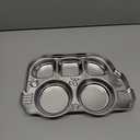 Innobaby Stainless Bus Plate, The Original, Rust Free, Safe Divided Platter, Mom Invented Fun Bus Shape Plate Din Din SMART for Babies, Toddlers and Kids, BPA Free (1 Count (Pack of 1))