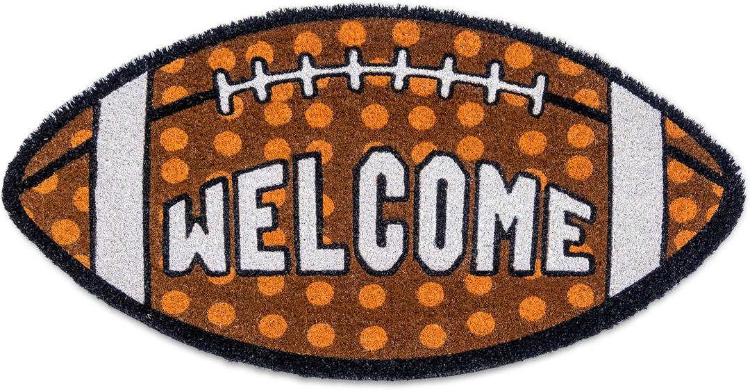 Fall Football Door Mat 30x17 Inch, Football Welcome Mat for Covered Outdoor Area, Welcome Outdoor Rug, Front Doormat Outdoor Coir Rug, Fall Decor