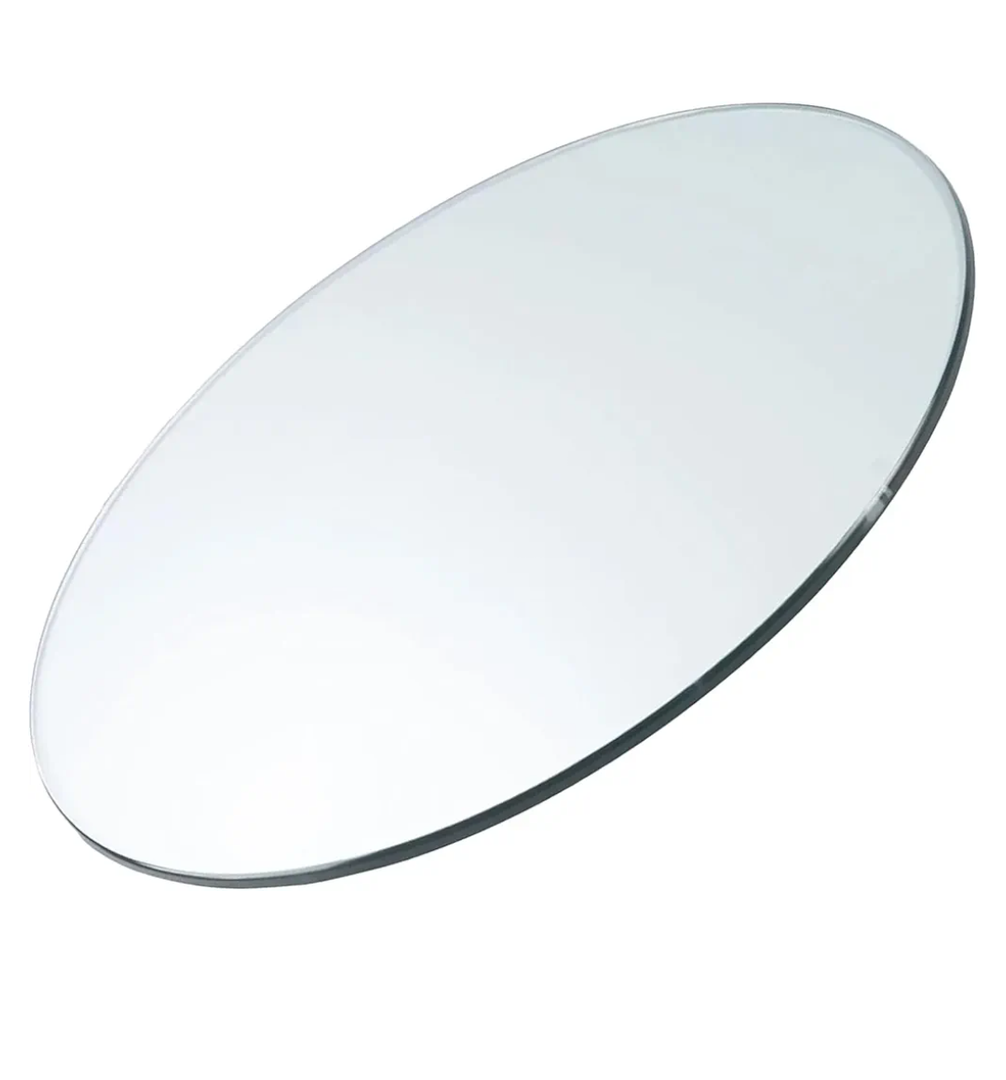 24 inch Round 1/4" Thick Pencil Polished Edge Glass Table Top - Tempered, Scratch Resistant & Safety Replacement Glass Designed for Dining, Coffee, Patio & End Tables