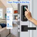 Keyless Entry Door Lock with Handle Set,Smart Front Door Lock with Keypad Set,Keyless Entry Digital Deadbolt,Smart Deadbolt with Auto Lock,App Control, Matte Black