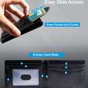 2 x Men's Slim RFID Wallet: Leather Ultra Thin Billfold for 14 Cards with Hidden AirTag Holder, Cash Pocket & Gift Box, Black