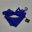 ZAFUL Women's Twist Front Bikini Sets Underwire Tie Back Bikini High Waisted Two Piece Swimsuit (1-royal Blue) S 