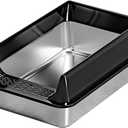 Large Stainless Steel Cat Litter Box, Easy to Clean Odor Control Cat Toliet for Indoor Cats (Large)