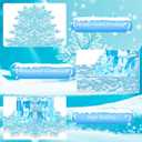 2 Pack Cupcake Stands Frozen Birthday Party Decorations: 3-Tier Snowflake Winter Wonderland Theme Cupcake Holders for Girls Kids Princess Party Favors, Blue Castle Toppers Cup Cake Tower Stand