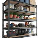 GarveeTech 5-Tier Heavy Duty Garage Shelving Units, Adjustable Storage Shelves,48x24x72 Inch Loads 2000 LBS,Adjustable Garage Storage Shelving, Metal Storage Utility Rack Shelf Unit (Black)