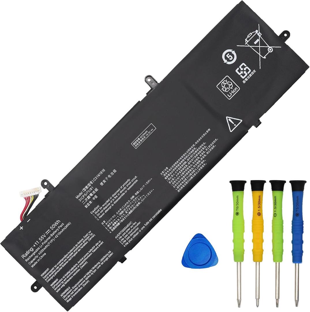 C31N1816 Battery Replacement for ASUS Flip UX362 UX362FA Q326FA Q326FA-BI7T13 Series Laptop Battery C31POJ1 0B200-03160000 50Wh