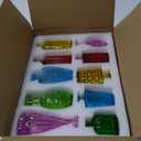 10pcs Small Vase Colored Bud Mini Decoration Set Vintage Glass Bottle for Wedding Family Table Aromatherapy Wedding Centerpieces for Tables