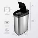 NINESTARS DZT-50-6 The Original Automatic Motion Sensor Trash Can, 13.2 Gal. / 50 L., Stainless Steel