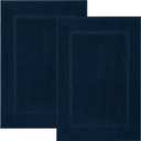 DAN RIVER Cotton Bath Mat Set of 2 - Blue Opal Bath Mat 21X34 Inches - [Not a Bathroom Rug] - 100% Ring Spun Cotton Bathroom Floor Towel - Ultra Soft and Highly Absorbent Shower Floor Mats