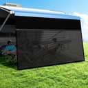 RV Awning Sun Shade Screen with Zipper, Upgrade 600D Oxford Top + 8.11oz Denser Mesh Bottom, 95% UV Protection, Easy Install Sunscreen Shade Complete Kits for Trailer Awning 8' x 10'3''