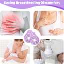 2 x Breast Therapy Ice Packs, Hot and Cold Breast Pads, Breastfeeding Essentials Large Gel Bead Packs for Moms, 2 Pack (Purple, L)