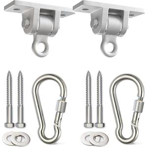 Jungle Gym Kingdom Swing Set Hangers  2 Heavy Duty Brackets with Locking Snap Hooks for Porch, Patio, Playground  Indoor/Outdoor Hardware & Accessories