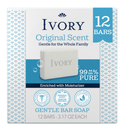 Ivory Gentle Bar Soap, Original Scent 3.17 oz, 12 Count