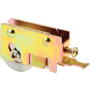 Prime-Line N 6965 Steel Mirror Sliding Door Roller Assembly with 1-1/4 inch Nylon Ball Bearing Wheel, Golden, Set of 1