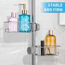 Clawfoot Tub Shower Caddy(Shower Rod Not Included),Clawfoot Tub Accessories,Tub Caddy,SUS304 Stainless Steel Shower Shelves,Clawfoot Tub Soap Caddy(Silver)