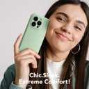 Magnetic for iPhone 15 Pro Max Case, Compatible with MagSafe, [Full Camera Protection][Screen Protector] Silicone Shockproof Protective Phone Case for iPhone 15 Pro Max 6.7", Light Cyan