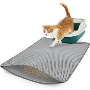 cat Litter mat, Large (31" x 23") Gray, Double Layer, Waterproof, Odor-Free, Easy to Clean cat Litter mat, Large (31" x 23") Gray, Double Layer, Waterproof, Odor-Free, Easy to Clean