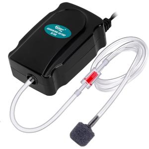 hygger Mini Aquarium Air Pump Kit Small Fish Tank Air Pump 1W for 2-20 Gallon Fish Bowl with Air Tube Air Bubbler Stone Check Valve
