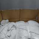 Marine Moon Mattress Topper King Cooling Plush Pillow Top Extra Thick, Classic - Square White