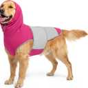 Dog Thunder Vest, Anxiety Relief Shirt with Noise-Reducing Hood, Calming Wrap, Gentle Compression Jacket for Thunder Storm, Fireworks Separation Stress, Fireworks,M, Pink