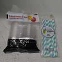 Items 4U! disposable Dressing/Sauce/Jello shot container cups, Clear Plastic, 2 oz, 24 Count And Paper Straws
