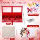 Gilprop 2 Pack Empty Mom Flower Gift Box for Mother's Day Moms Letter Shaped Empty Bouquet Box with 2 Pcs 3D Floral Greeting Card 24 3D Butterfly 50 Crystal Pins for Mother Grandma(Red,Mom)