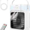 Portable Air Conditioners, 4 in 1 1200ML Personal Air Conditioner, Evaporative Air Cooler Fan with Remote, 7 RGB Light Modes, 3 Speeds & 2-8H Timer for Bedroom,Car,Nightstand, Office, Dorm, RV