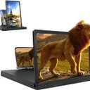 Big Screen Phone Magnifier,HD Screen Expander,Foldable Phone Stand with Screen Amplifier,Compatible with All Smartphones,Portable 3D Magnifying Screen for Elderly (12in)