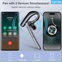 Bluetooth Headset with 72-Hour Talk Time & 500mAh Charging Case, Bluetooth V5.3 Headset with Noise Cancelling Mic Wireless Earpiece Hands-Free Headphones for Office Trucker Driving Business,Black