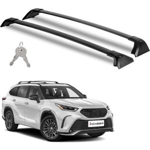 Richeer 300LBS Roof Rack Cross Bars for 2020-2026 Highlander XLE XSE Limited Platinum Hybrid(not fit LE &Grand Highlander) with Side Rails, Lockable Heavy Duty Aluminum Cargo Racks Luggage Bicycle