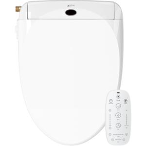LEIVI Electric Bidet Smart Toilet Seat with Dual Control Mode, Adjustable Warm Water and Air Dryer, Ultra Slim Heated Toilet Seat, Oscillating and Pulsating Spray Wash, LED Nightlight, Elongated (White)