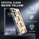 for Samsung Galaxy S24 Ultra Clear Case with [Highland Cow Flower], Non-Yellowing Crystal Clear Soft TPU Shockproof Slim Cover, 15FT Military Grade Drop Protection
