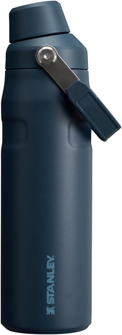 Stanley IceFlow Fast Flow Water Bottle | Angled Spout Lid | Lightweight & Leakproof for Travel & Sports | Insulated Stainless Steel | BPA-Free (24 Ounces, Navy)