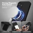 Magnetic for iPhone 12 Case, Compatible with MagSafe, [Full Camera Protection][Screen Protector] Silicone Shockproof Protective Phone Case for iPhone 12 6.1", Black