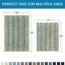 H.VERSAILTEX Sage Bathroom Rugs, Bath Mat Set of 2 Extra Thick Chenille Striped Pattern Shaggy Bath Rugs for Bath Room, Non Skid Bath Mats for Bathroom Floor (32 x 20 Plus 24 x 17 - Inches)