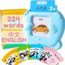ZeenKind Chinese Talking Flash Cards Bilingual 224 Sight Words English Chinese Flashcards Mandarin, Learn Chinese for Kids, Pocket Speech for Toddlers 3-6 Years Old, Early Education Device Toys