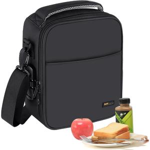Lockable Lunch Box with Combination LockInsulated Lunch Bag Reusable Leakproof Cooler bag For Travel Work (Black)
