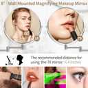 BTremary 8 Wall Mounted Magnifying Makeup Mirror 1X/7X Wall Mount Mirror Swing Arm Two-Sided 360 Swivel Bathroom Shaving Mirror for Men and Women in Hotel/Home, Chrome
