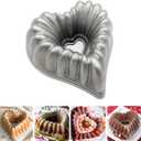 Charlotte Cake Mold Aluminum Kitchen Accessories Decoration Christmas Wedding Family 3D Charlotte Cake Pan (Love heart shape)
