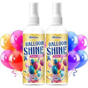 Balloon Shine Spray, 2 Pack Sparkle Balloon Spray Shine, Long-Lasting High Shine Balloon Spray, Scent-Free & No-Wipe for Latex Balloons, Instant Shiny Effect for Decorations, Party, Event Balloon Shine Spray, 2 Pack Sparkle Balloon Spray Shine, Long-Lasting High Shine Balloon Spray, Scent-Free & No-Wipe for Latex Balloons, Instant Shiny Effect for Decorations, Party, Event