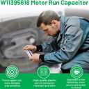 W11395618 W11162560 W10625046 Washing Machine Run Capacitor Replacement for Whirlpool Washer Capacitor, Replace W10866250 W10390446 W10843769 WPW10625046 W11315694, Fit for Whirlpool Maytag Kenmore