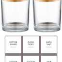 Glass Apothecary Jars with Bamboo Lids for Bathroom Organization, Q tip Holder and Cotton Ball Holder are Great for Farmhouse Decor, Rustic Bathroom Decor-2 Pack