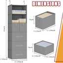 6-Shelves Hanging Closet Organizer with 5 Different Drawers, Foldable Closet Organizers and Storage for Wardrobe, Closet& RV, Clothes and Accessories Storage, Non-Woven Fabric, Gray