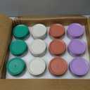 Hoa Kinh 9oz 12Pack Overnight Oats Jars with Lids, Leak Proof Small Jars for Overnight Oats, Cereal, Clear Empty Glass Jar with Lids for Kitchen(Red, Green, Purple and White)