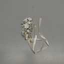 Unicra Flower Bride Wedding Hair Vine Pearl Bridal Hair Piece Leaf Hair Accessories Rhinestone Headband for Women and Girls (9inches) (Silver)